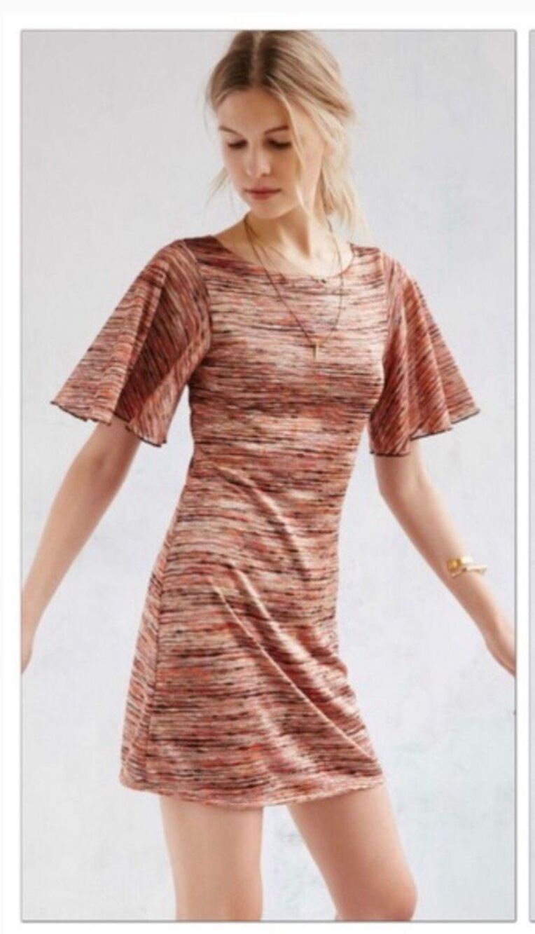 Urban Outfitters ecote Mabel flutter sleeve stretchy mini dress - S